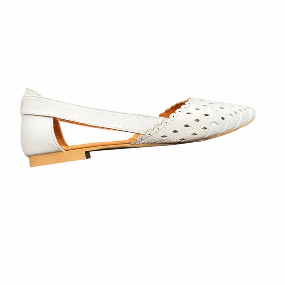 Spring Step Delorse White Leather d’Orsay Flats EU 39 US 8.5-9 Slingback - Picture 9 of 13
